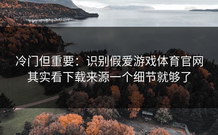 冷门但重要：识别假爱游戏体育官网其实看下载来源一个细节就够了