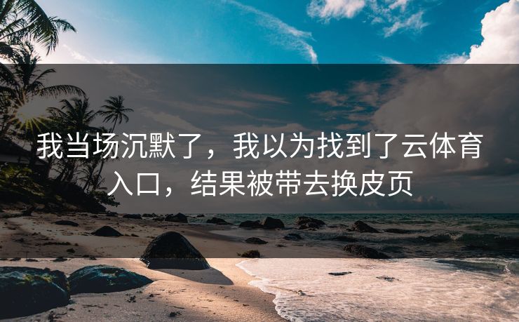 我当场沉默了，我以为找到了云体育入口，结果被带去换皮页